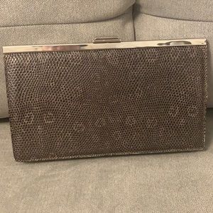 J Crew Lizard Print Leather Clutch